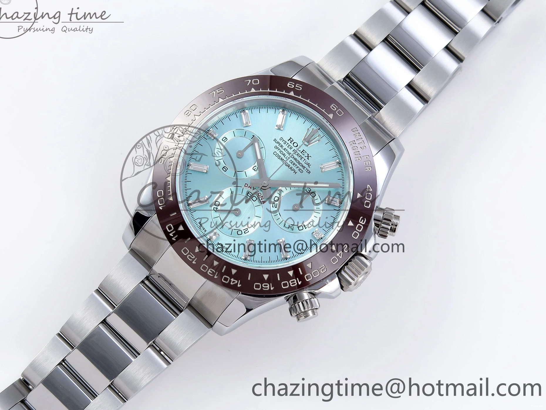 MiroTime 0225 SportInspired DAYTONA 116506 QF 1:1 BEST EDITION ICE BLUE DIAL CRYSTAL MARKERS ON SS BRACELET SH4130 V3 (GAIN WEIGHT) 1770